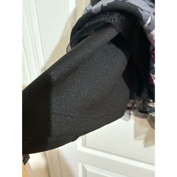 Women's Torrid Plus 1X Black Purple Floral Mesh A-Line Skirt - Picture 9 of 11